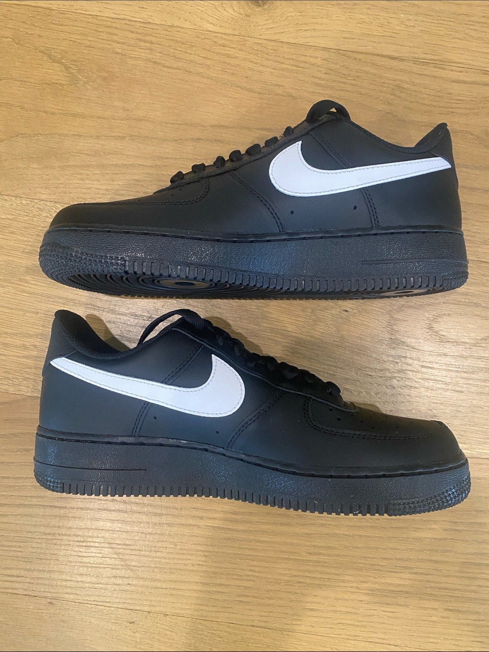 Nike Air Force Men’s Black Sneakers with White Swoosh